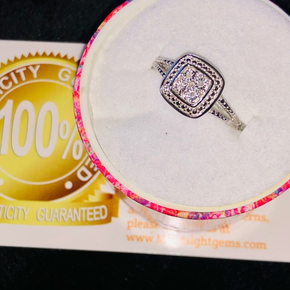 Real diamond promise ring engagement Christmas anniversary gift not CZ not fake - Picture 6 of 8